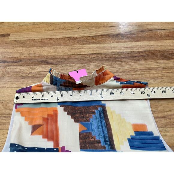 THML Women's Dress Fit & Flare S Tiered Mini Summer Beach Boho Geometric Brown - Picture 8 of 10